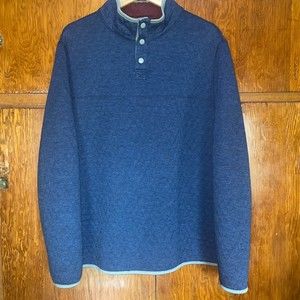 Reversible Quilted Jacket Women's XL Warm Casual Quarter Snap Navy Burgandy